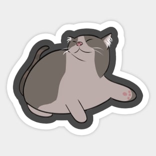 Chonky cat relaxing Sticker